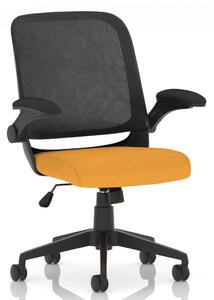 Crowley Fabric Office Chair With Folding Arms In Senna Yellow