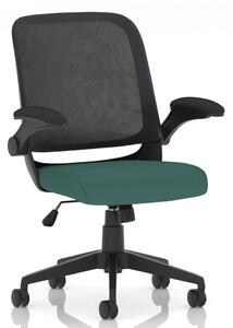 Crowley Fabric Office Chair With Folding Arms In Kelp