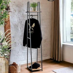 Pulaski Small Wooden Coat Stand With Metal Frame In Light Oak