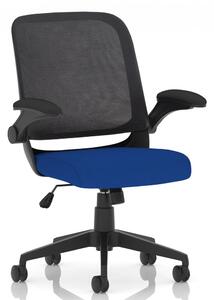 Crowley Fabric Office Chair With Folding Arms In Stevia Blue