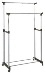 Parowan Metal Coat Stand In Chrome And Grey