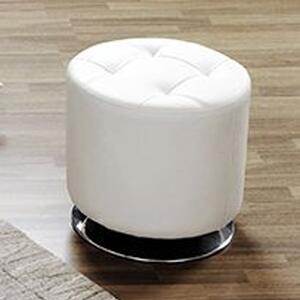 Runnells Leather Stool With Chrome Base In White