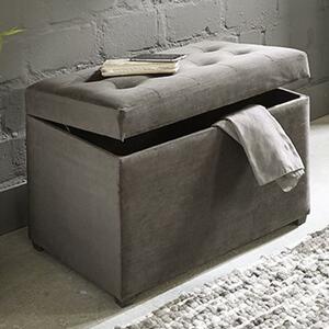 Sandpoint Fabric Storage Ottoman In Anthracite And Brown