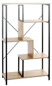 Pontiac Wooden Bookcase With 4 Shelves In Oak And Black