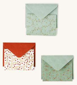 Greeting cards with envelopes - Recycled cotton. 8 x 11 cm. 3 cards/3 envelopes. - Multi - Søstrene Grene