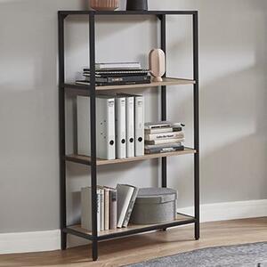 Pontiac Wooden Bookcase With 3 Shelves In Oak And Black