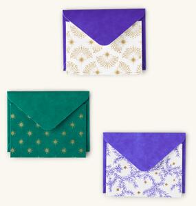 Greeting cards with envelopes - Cotton. 8 x 11 cm. 3 cards/3 envelopes. - Multi - Søstrene Grene