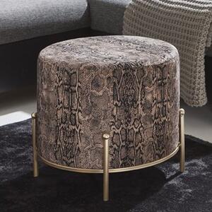 Eastroy Textile Fabric Stool In Gold Motif