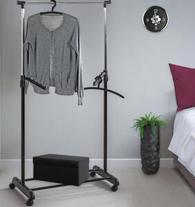 Toledo Tubular Steel Coat Stand In Chrome And Black