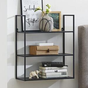 Salinas Steel Wall Shelving Unit With 3 Shelves In Black