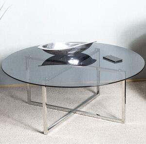 Ruston Smoked Glass Top Coffee Table With Stainless Steel Legs