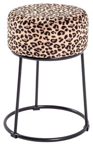 Loleta Textile Fabric Stool In Black Motif