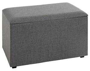 Zapopan Large Textile Fabric Storage Ottoman In Anthracite