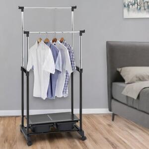Temecula Tubular Steel Coat Stand In Black And Chrome