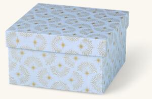 Box - Handmade paper. 16 x 16 x 8.5 cm. - Sky Blue - Søstrene Grene