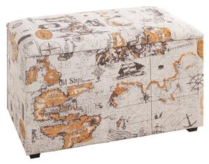 Villanova Textile Fabric Storage Ottoman In Motif