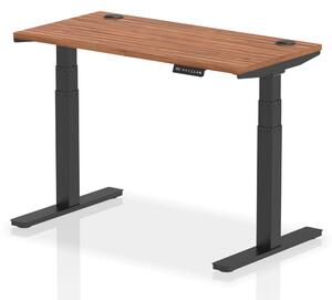 Troy 120cm Wooden Adjustable Laptop Desk With Black Legs In Walnut