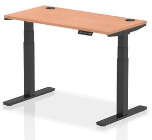 Troy 120cm Wooden Adjustable Laptop Desk With Black Legs In Beech