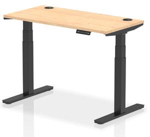 Troy 120cm Wooden Adjustable Laptop Desk With Black Legs In Maple