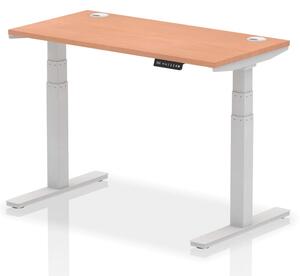 Troy 120cm Wooden Adjustable Laptop Desk With Silver Legs In Beech