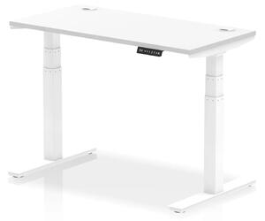 Troy 120cm Wooden Adjustable Laptop Desk With Metal Legs In White