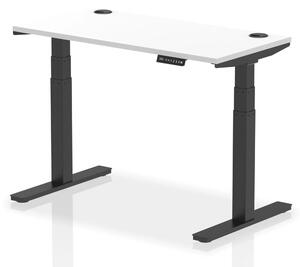 Troy 120cm Wooden Adjustable Laptop Desk With Black Legs In White