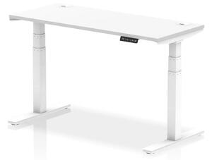 Troy 140cm Wooden Adjustable Laptop Desk With Metal Legs In White