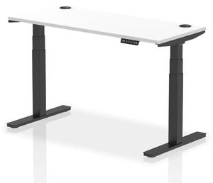 Troy 140cm Wooden Adjustable Laptop Desk With Black Legs In White