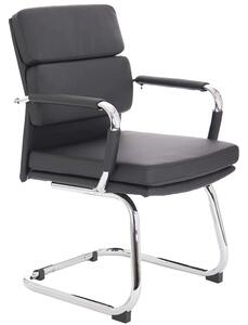 Abingdon Leather Office Chair With Chrome Legs In Black