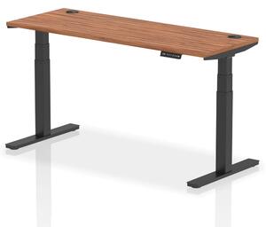 Troy 160cm Wooden Adjustable Laptop Desk With Black Legs In Walnut