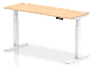 Troy 160cm Wooden Adjustable Laptop Desk With White Legs In Maple