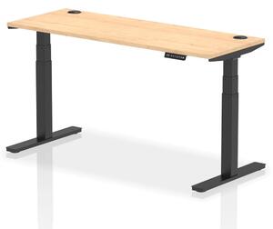 Troy 160cm Wooden Adjustable Laptop Desk With Black Legs In Maple