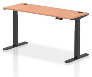 Troy 160cm Wooden Adjustable Laptop Desk With Black Legs In Beech