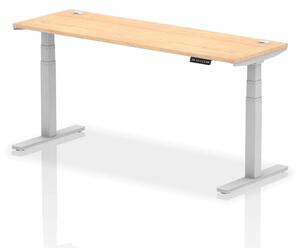 Troy 180cm Wooden Adjustable Laptop Desk With Silver Legs In Maple
