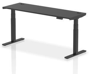 Troy 180cm Wooden Adjustable Laptop Desk With Metal Legs In Black
