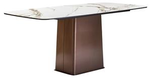 Ithaca Ceramic Top Dining Table With Stainless Steel Legs In White