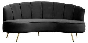 Hockley Velvet 3 Seater Sofa In Black