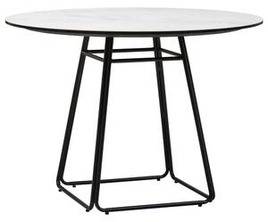 Ithaca Ceramic Top Round Dining Table In Grey And Black