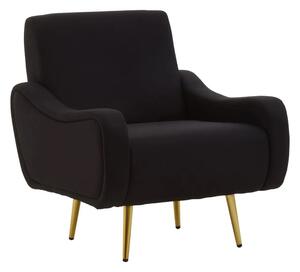 Hyannis Fabric Bedroom Chair With Gold Legs In Black