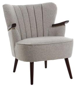 Helsinki Fabric Bedroom Chair With Brown Legs In Taupe