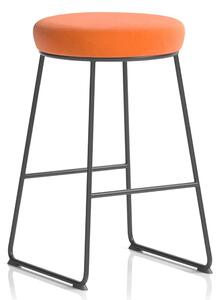 Teaneck Fabric Stool With Metal Frame In Burnt Orange
