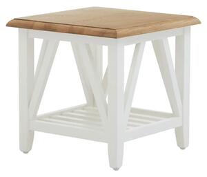 Payson Wooden Side Table In Natural And White