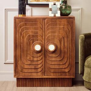 Salisbury Tall Wooden Storage Cabinet With 2 Doors In Walnut