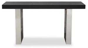 Ulmos Wooden Console Table In With U-Shaped Base In Black