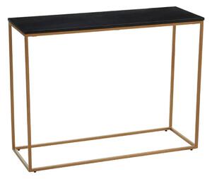 Valrico Black Marble Top Console Table With Gold Frame
