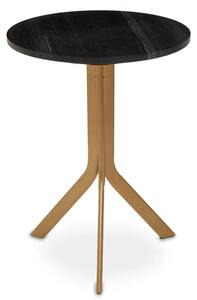 Valrico Black Marble Top Side Table With Gold Legs
