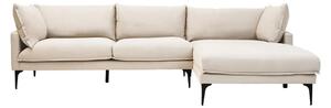 Toccoa Fabric Right Handed 3 Seater Sofa In Cream