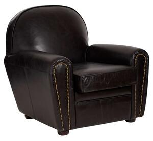 Viroqua Genuine Leather Classic Bedroom Chair In Black