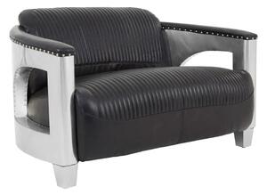 Viroqua Genuine Leather 2 Seater Sofa In Black