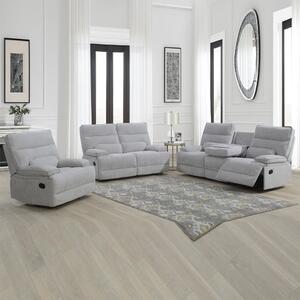 Encino Fabric Recliner Sofa Suite In Grey